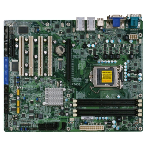 PT631-IPM Industrie ATX Intel Q57 Core i3 i5 i7 mit 1 x PCIe[x16],[x4], 4 x PCI Slots, 4 x LAN (Hauptansicht)