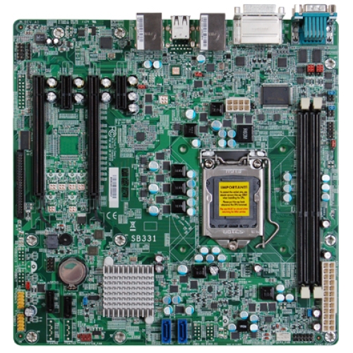 DFI SB331-D Preiswertes Micro ATX Intel H61 i3/i5/i7 Mainboard mit 2 PCIe[x16] & 2 PCIe[x1]