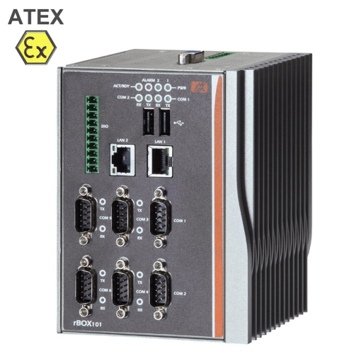 Système informatique sans ventilateur Intel Atom Z510/520PT certifié ATEX pour montage DIN